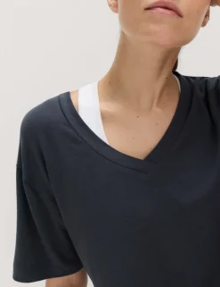 Modal Blend V-Neck Lightweight T-Shirt