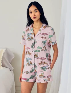 Modal Lounging Leopards Print Short Pyjama Set