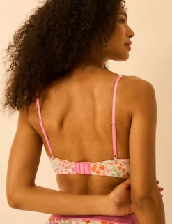 Modal Rich Floral Lace Trim Plunge Bra