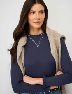 Modal Rich Frill Neck Blouse