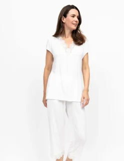 Modal Rich Jersey Lace Detail Pyjama Set