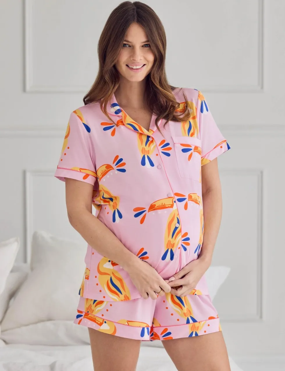Modal Rich Maternity Toucan Shortie Set