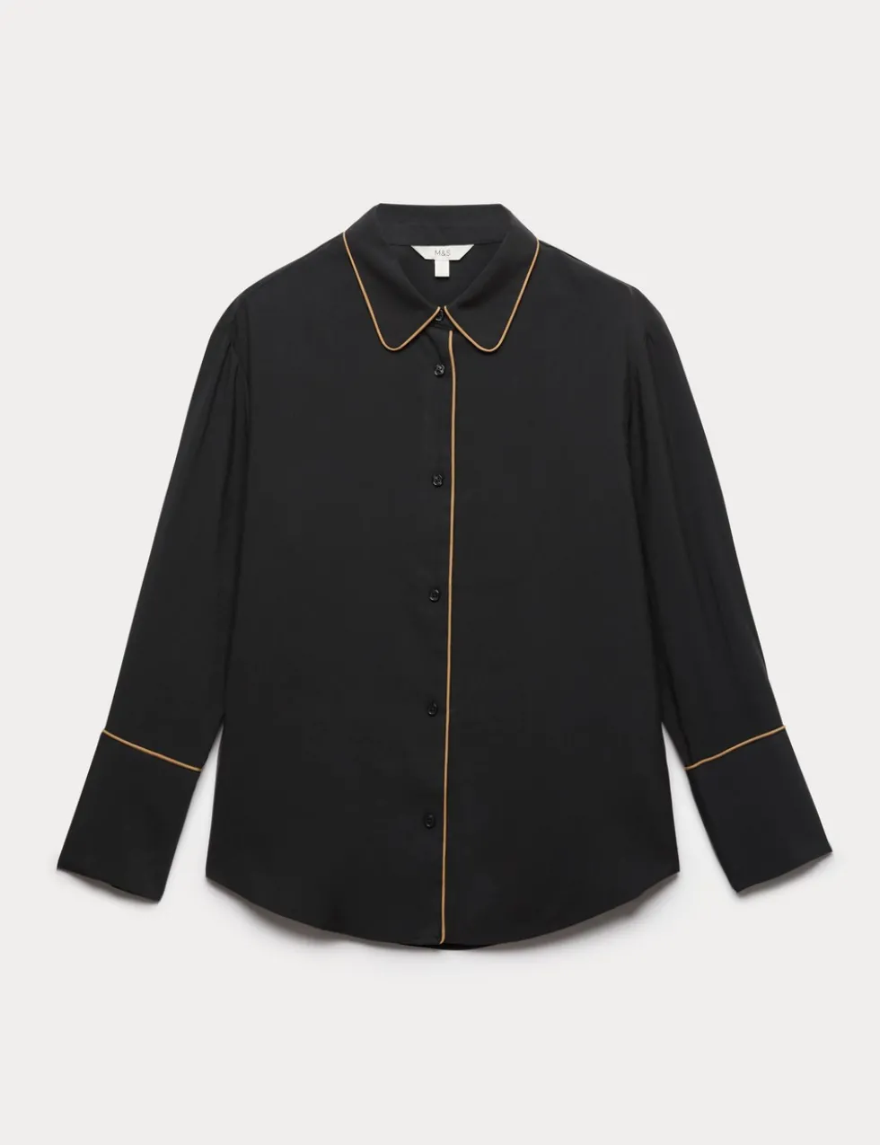 Modal Rich Piped Detail Collared Shirt