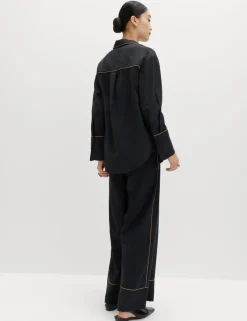 Modal Rich Piped Detail Collared Shirt