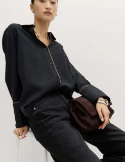 Modal Rich Piped Detail Collared Shirt