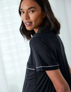 Modal Rich Piped Trim Shortie Set