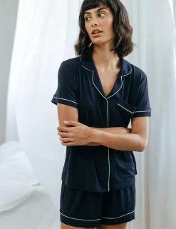 Modal Rich Piped Trim Shortie Set
