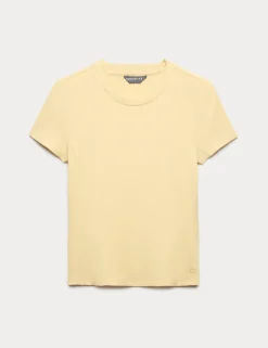 Modal Rich Rib Round Neck Fitted T-Shirt