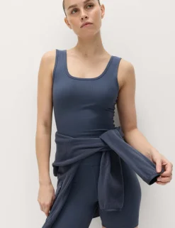Modal Rich Rib Square Neck Fitted Vest