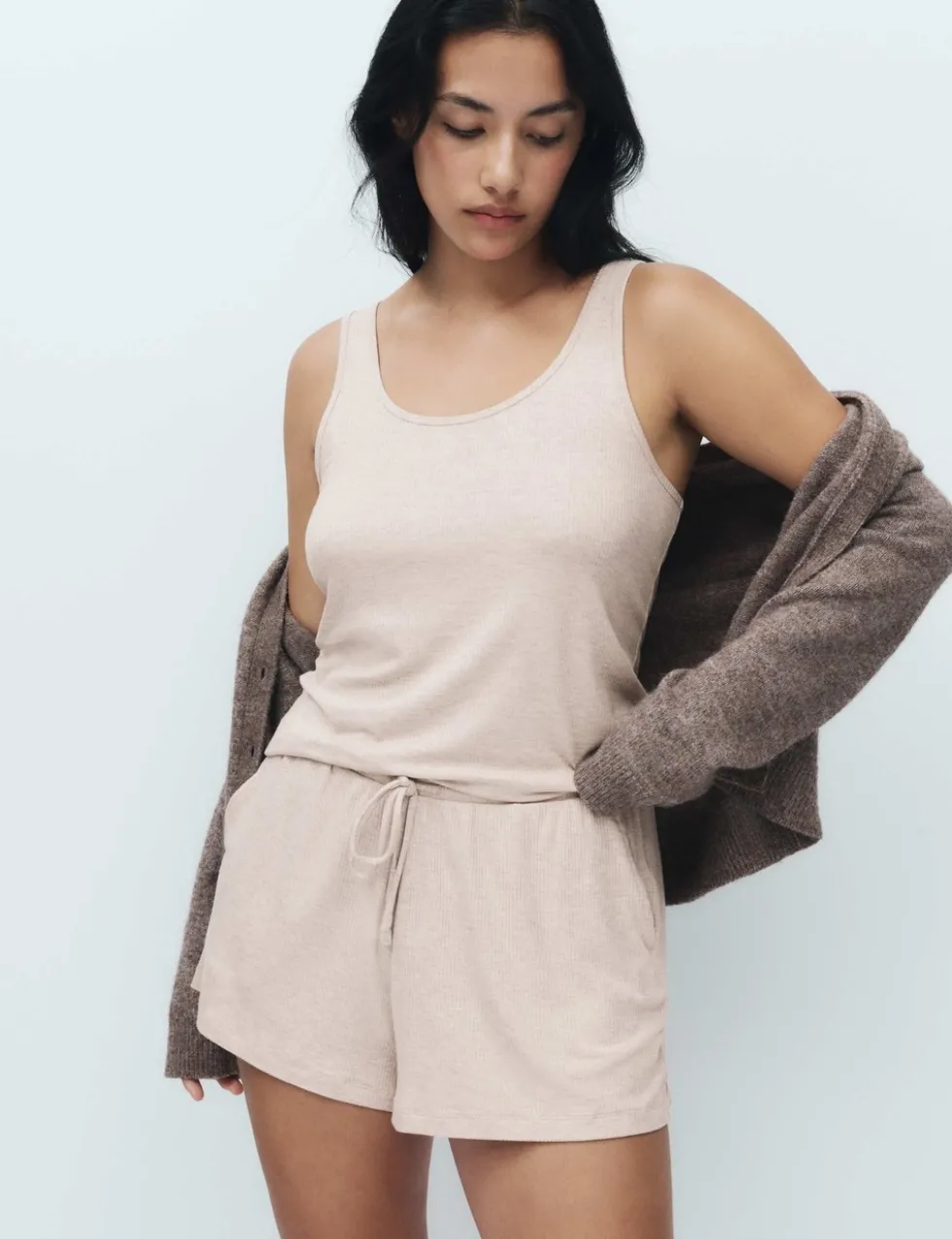 Modal Rich Ribbed Cami Pyjama Top