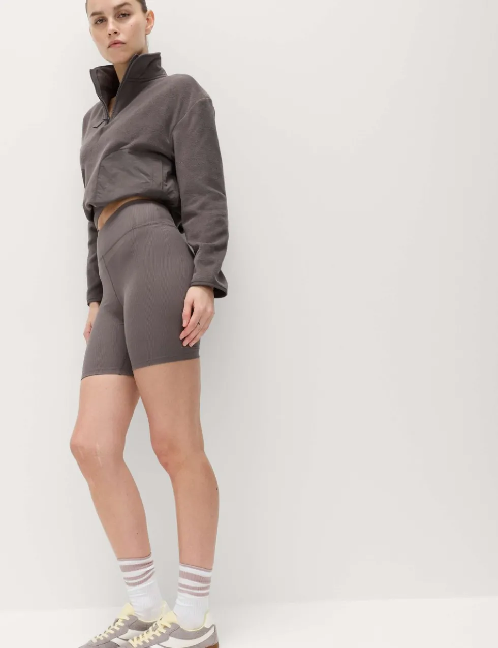 Modal Rich Ribbed High Waisted Shorts