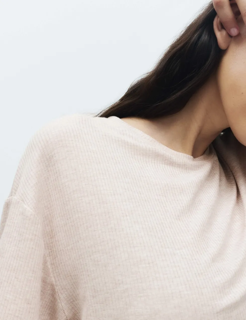 Modal Rich Ribbed Pyjama Top