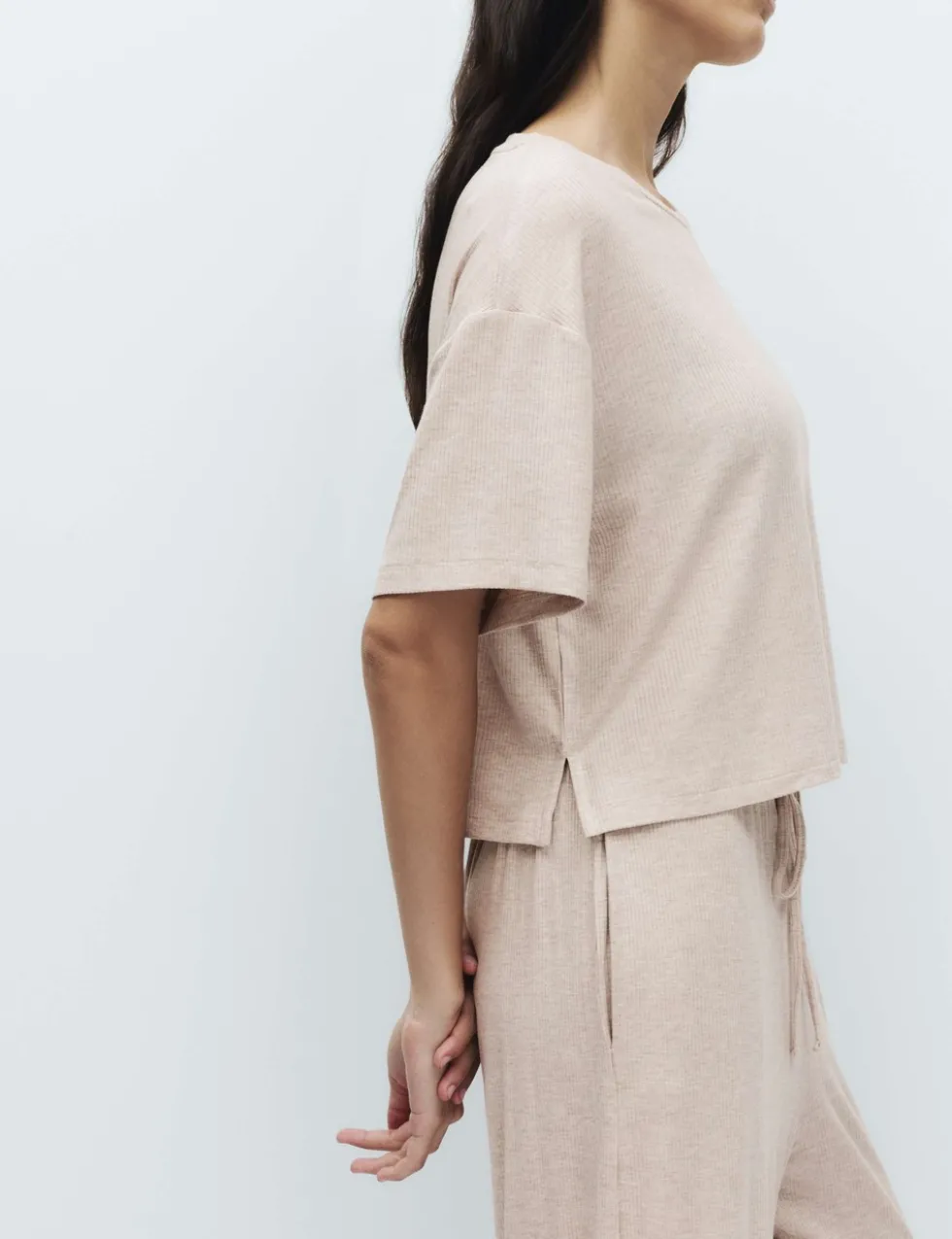Modal Rich Ribbed Pyjama Top
