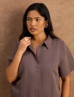 Modal Rich Striped Collared Shirt