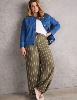 Modal Rich Striped Drawstring Trousers
