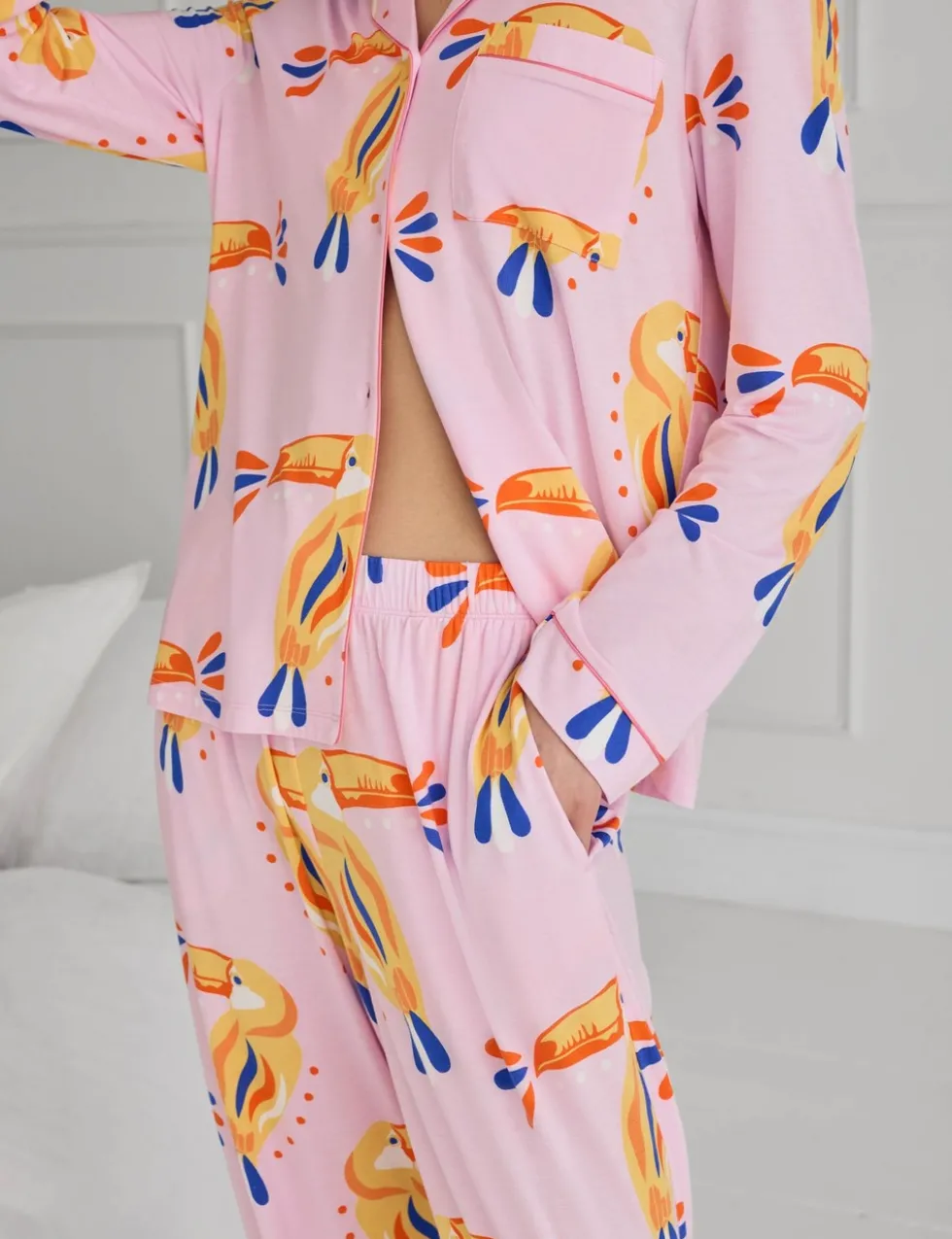 Modal Rich Toucan Print Pyjama Set