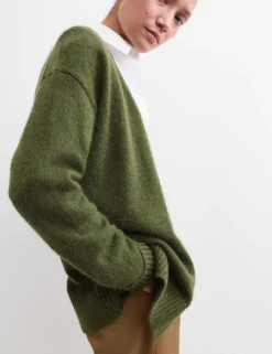 Mohair Blend V-Neck Relaxed Cardigan