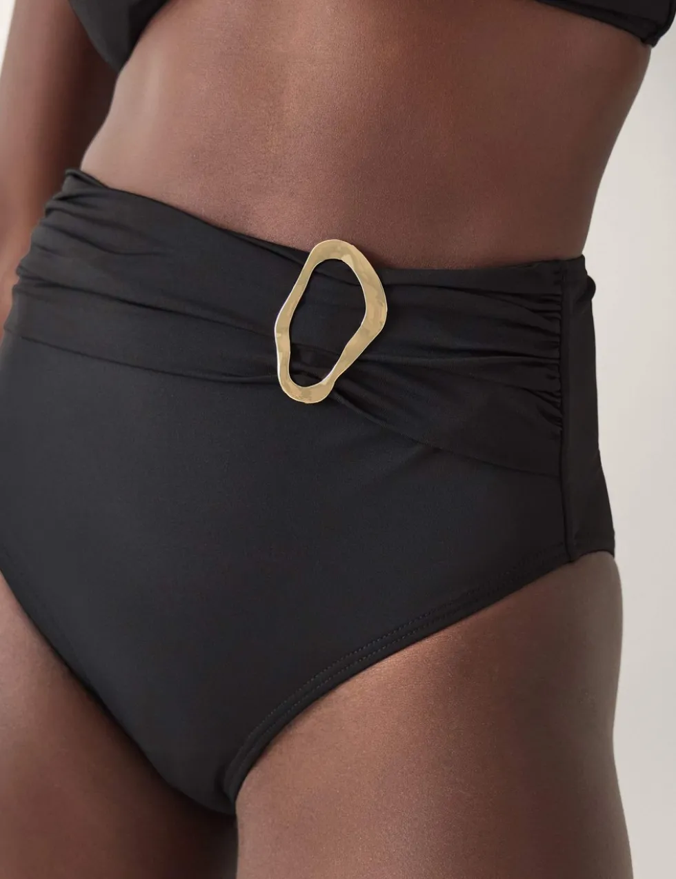 Molten Detail High Waisted Bikini Bottoms