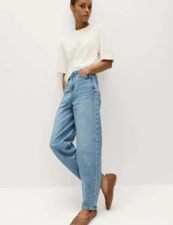 Mom High Waisted Ankle Grazer Jeans