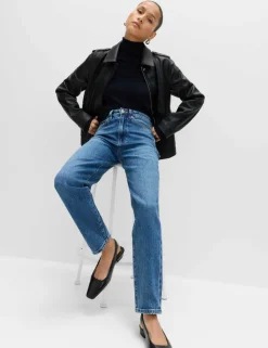 Mom High Waisted Ankle Grazer Jeans
