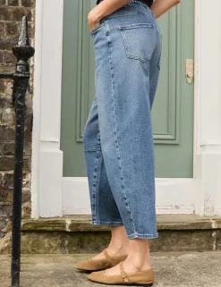 Mom High Waisted Barrel Cropped Jeans