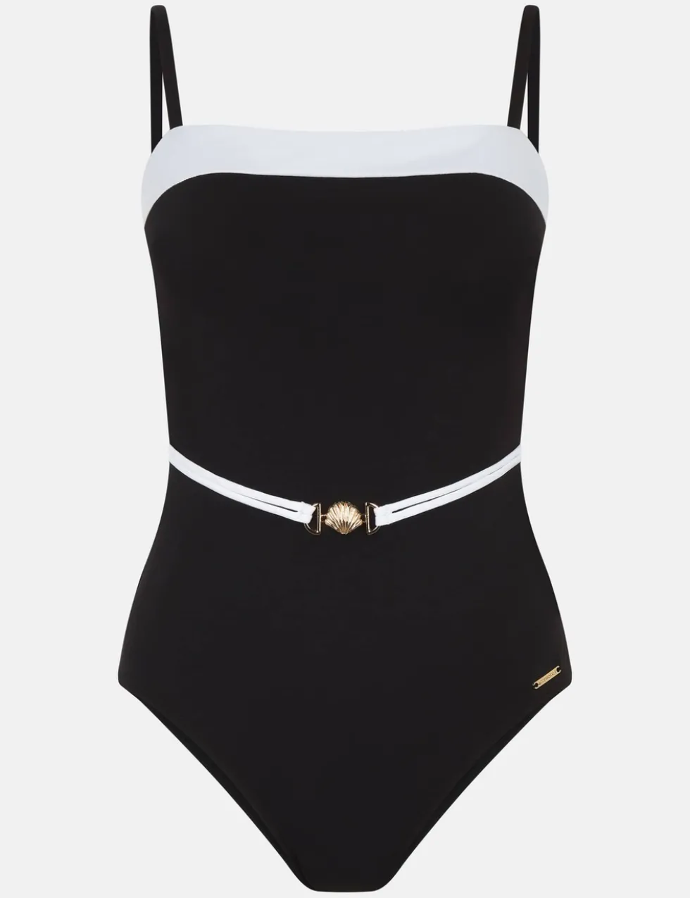 Monochrome Belted Shaping Swimsuit