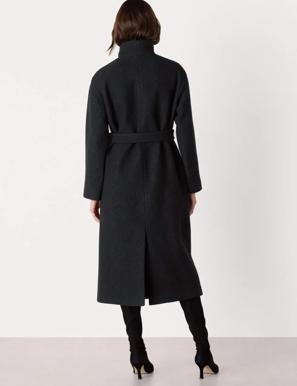 Morgan Pure Wool Belted Funnel Neck Wrap Coat