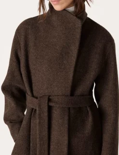 Morgan Pure Wool Belted Funnel Neck Wrap Coat