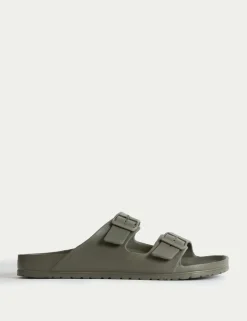 Moulded Footbed Two Strap Slider Sandals