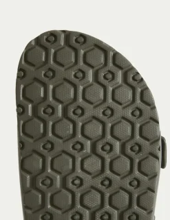 Moulded Footbed Two Strap Slider Sandals