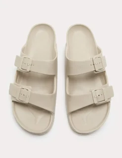 Moulded Footbed Two Strap Slider Sandals