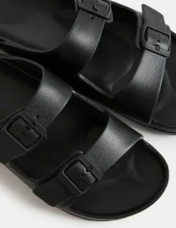 Moulded Footbed Two Strap Slider Sandals