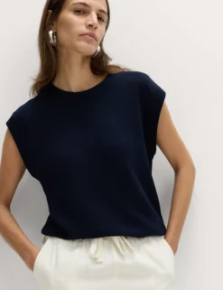 Muscle Knitted Vest with Linen