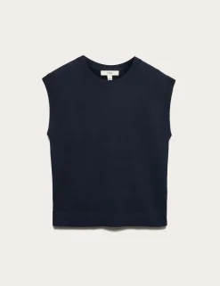 Muscle Knitted Vest with Linen