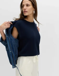Muscle Knitted Vest with Linen