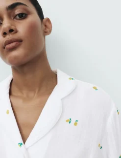 Muslin Printed Revere Pyjama Set