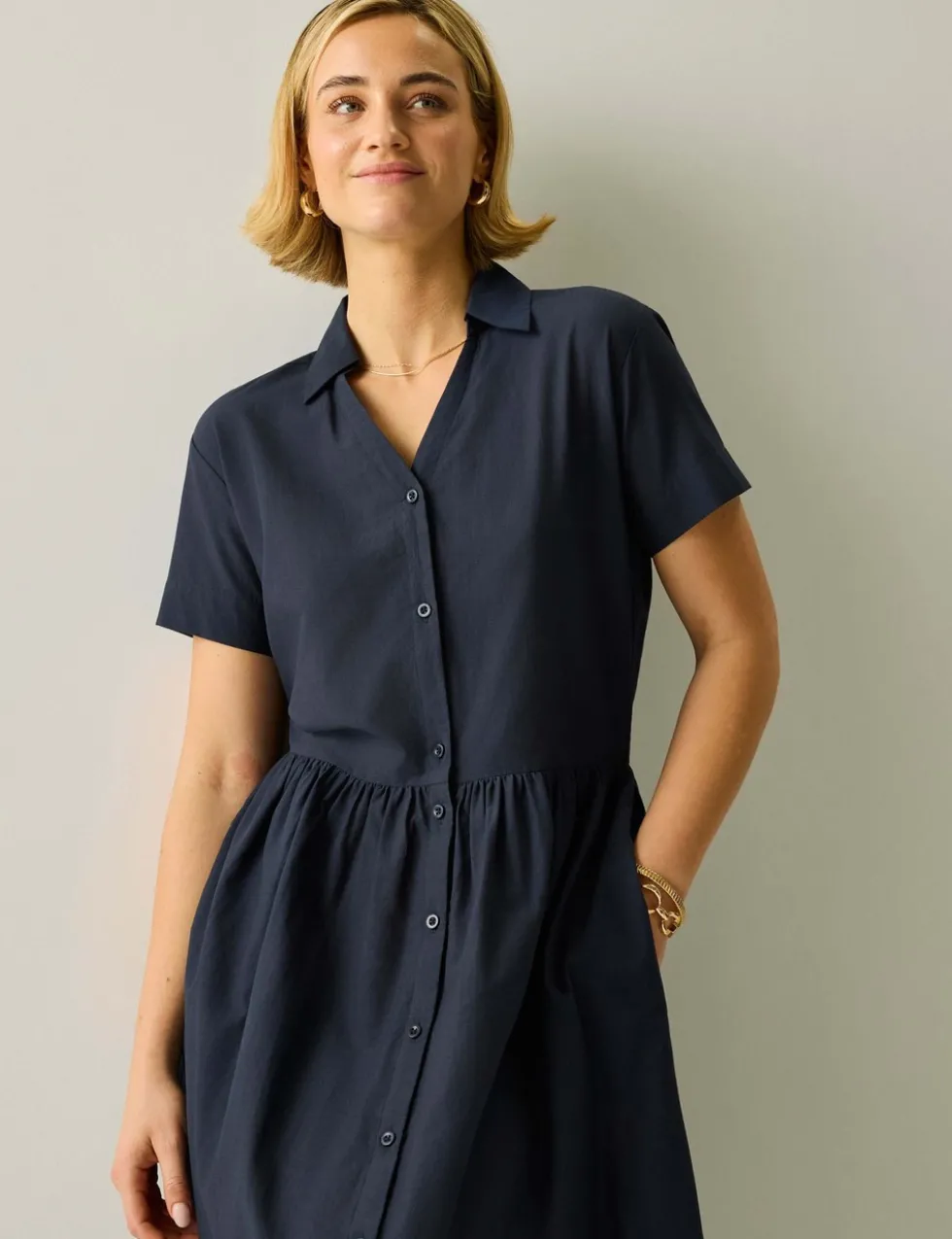 Navagio Pure Cotton Midi Shirt Dress