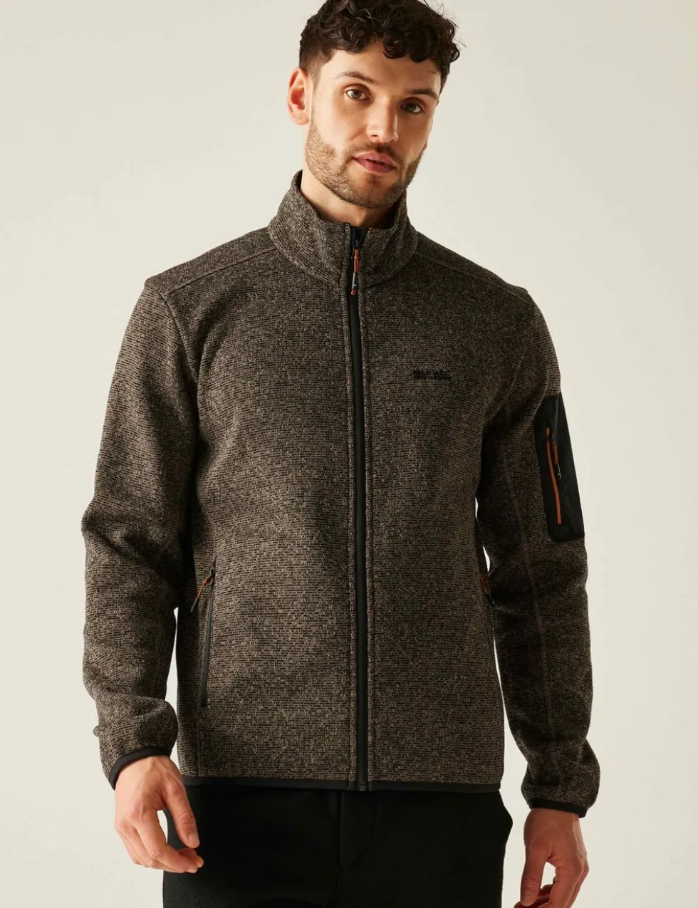 Newhill Textured Funnel Neck Zip Up Fleece