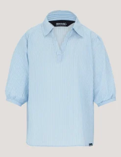 Nofino Cotton Rich Striped V-Neck Blouse