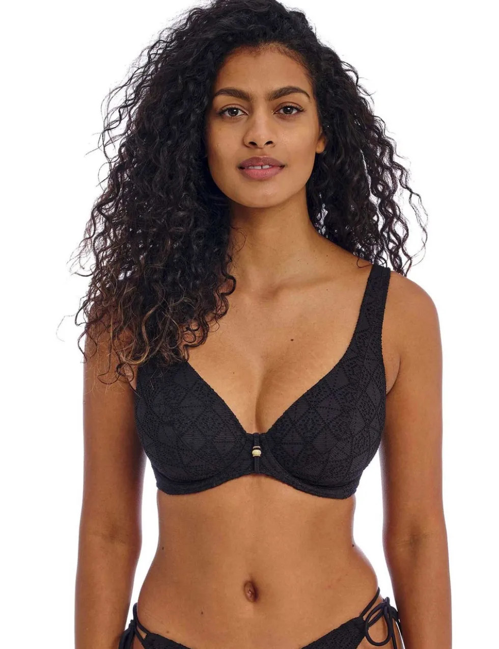 Nomad Nights Textured Wired Plunge Bikini Top