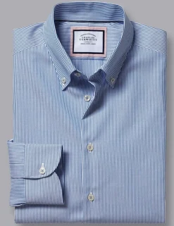 Non Iron Pure Cotton Striped Oxford Shirt