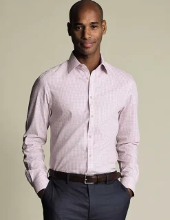 Non Iron Slim Fit Pure Cotton Check Oxford Shirt