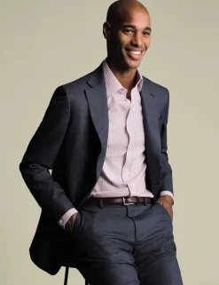 Non Iron Slim Fit Pure Cotton Check Oxford Shirt