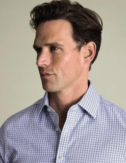 Non Iron Slim Fit Pure Cotton Check Oxford Shirt