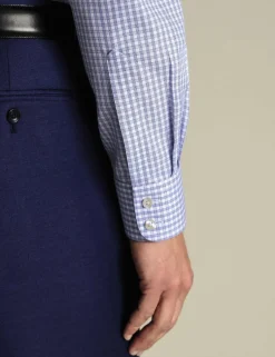 Non Iron Slim Fit Pure Cotton Check Oxford Shirt