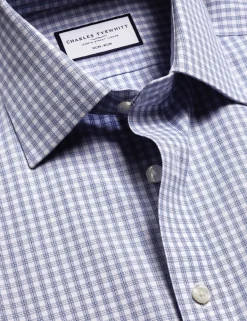 Non Iron Slim Fit Pure Cotton Check Oxford Shirt