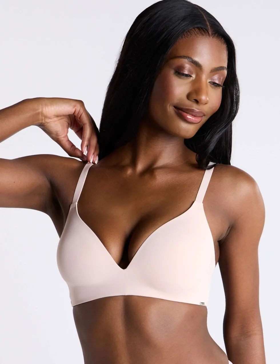 Non-Wired Microfibre Plunge Bra (B-DD)