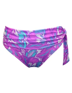 Ocean Breeze Leaf Print High Waisted Bikini Bottoms
