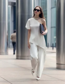 One Shoulder Asymmetric Longline Top