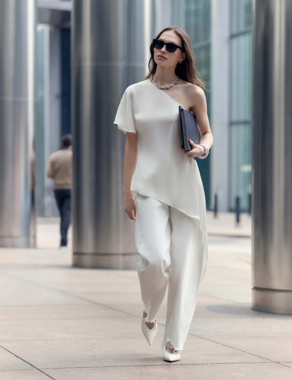 One Shoulder Asymmetric Longline Top